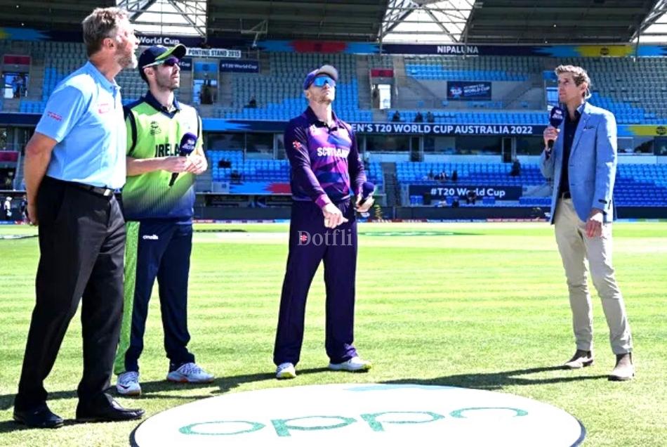 Moment of the toss of Scotland vs Ireland T20 World Cup